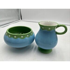 Retro Jonathan Adler Happy Home 2004 Ice Cream Parlour Bowl and Parfait Mug Blue
